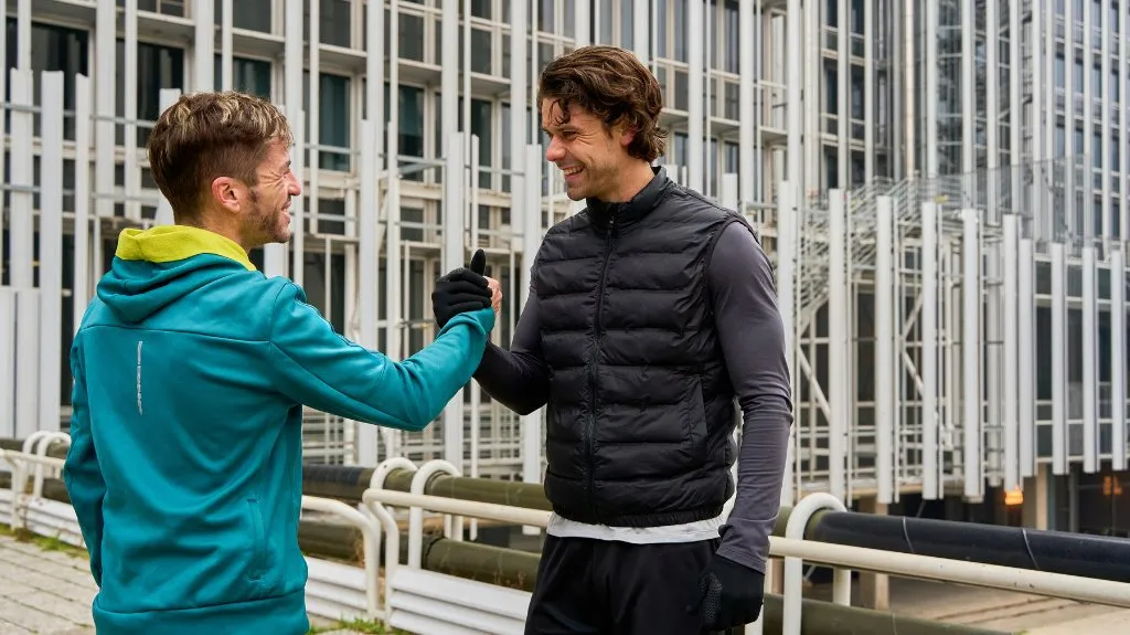 Zwei Männer nach dem Training zeigen, wie Vorteile von Sport durch Motivation, Unterstützung und gemeinsame Bewegung entstehen